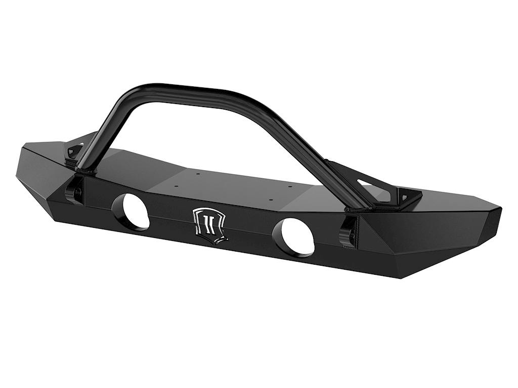 ICON Impact Series Offroad Armor 25235 Pro Series Mid Width Front Bumper with Bar & Tabs