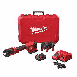 Milwaukee M18 18V Li-Ion Cordless Short Throw Press Tool Kit w/ 3 PEX Crimp Jaws (2) 2.0Ah Batteries
