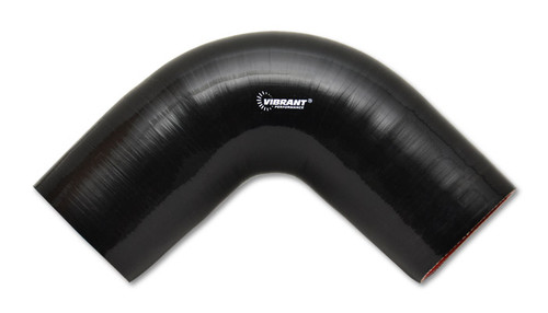 Vibrant 2843 4 Ply 90 Degree Silicone Hose Coupler - 1.75" ID - 4" Legs - Black
