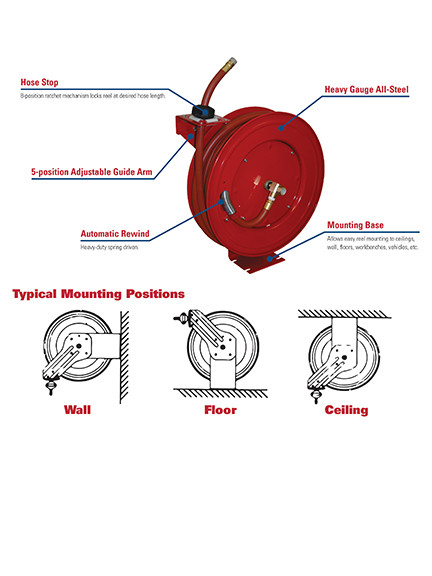 ATD Tools 1/2" x 50" Retractable Air Hose Reel