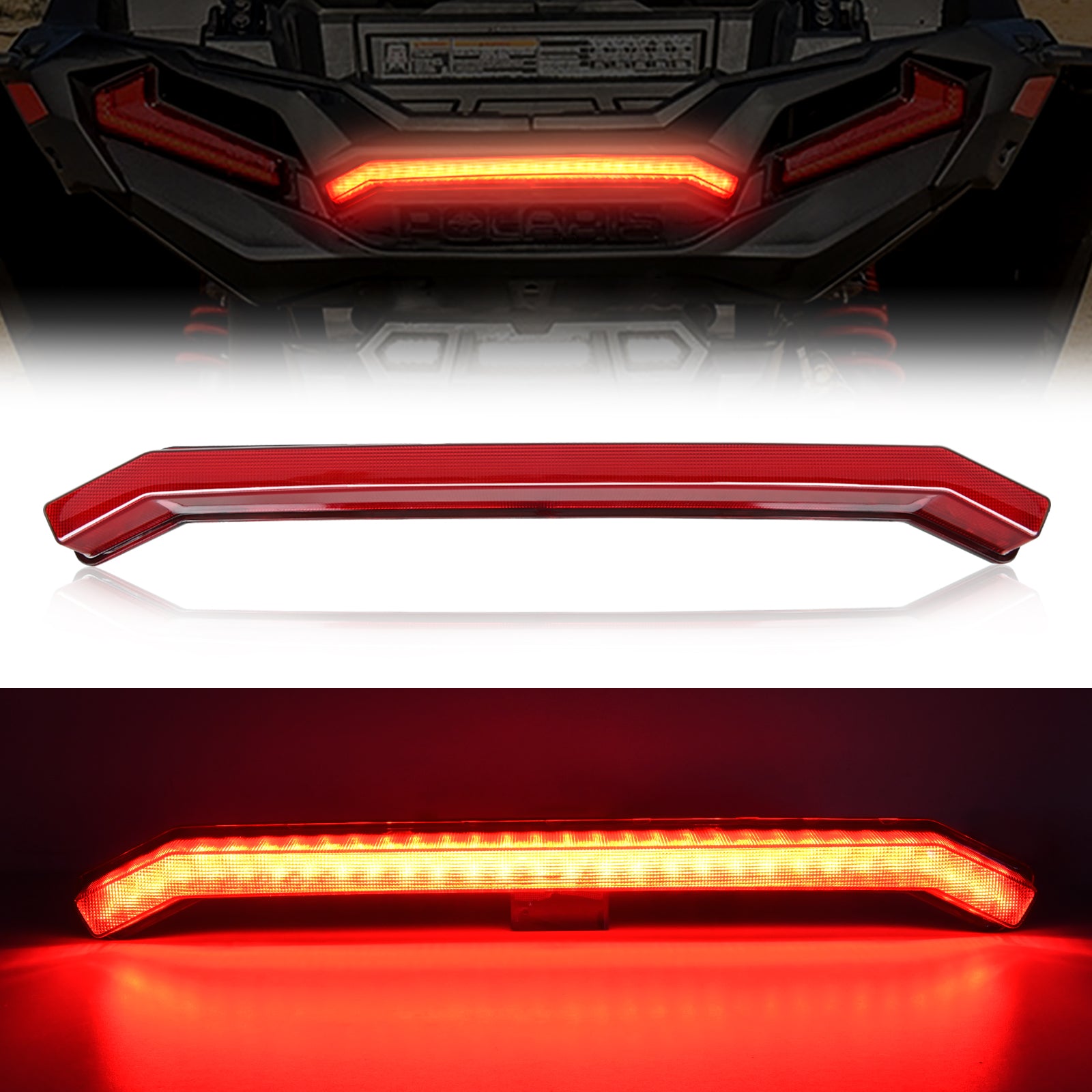 UTV Center Tail Light Rear Taillight LED Brake Lights Red Compatible with Polaris RZR XP1000 Turbo Sportsman Accessories 2019 2020 2021 2022 2023