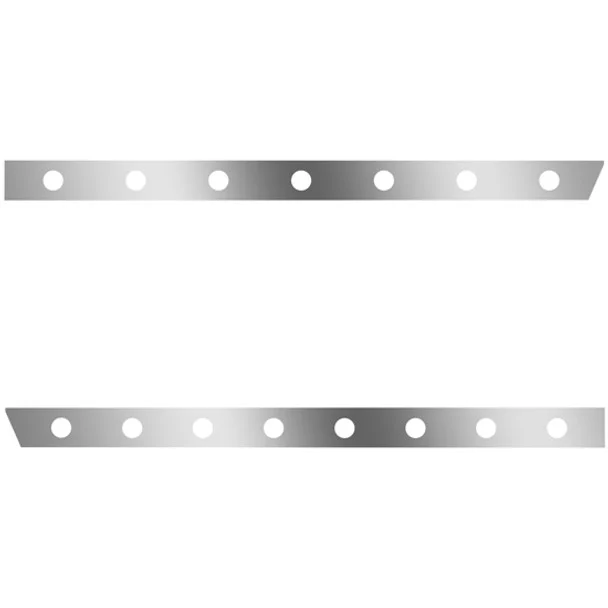 3 Inch Stainless Steel Standard Cab Panels W/ 15 Total 2 Inch Light Holes For Peterbilt 389 131 BBC