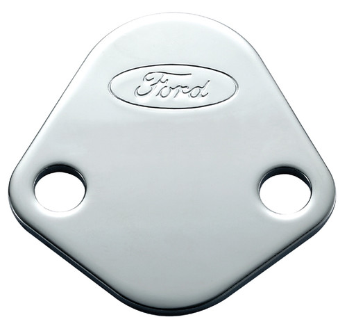 Proform 302-290 Most Ford V8 Fuel Pump Block Off Plate - Chrome Plated