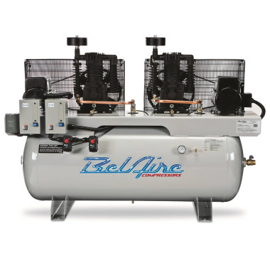 Belaire 3312D4 10HP 120H Gal. Horizontal Two Stage Three Phase Electric Duplex Air Compressor