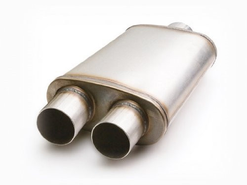 ETC 49585 Performance Muffler Stainless Single 3" Inlet - Dual 2.25" Outlets