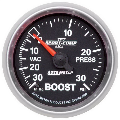 AutoMeter 3603 Sport-Comp II Mechanical Boost/Vacuum Gauge