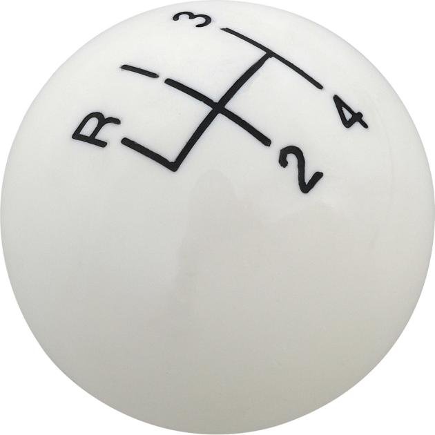 1958-70 GM, Muncie 4-Speed Shift Knob, 1-3/4" with 5/16"-18 Thread, White, Various Models