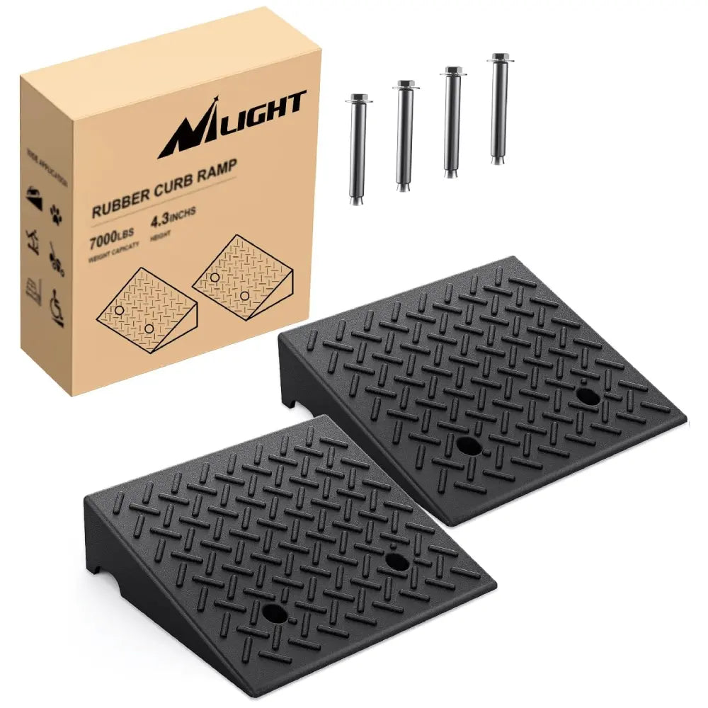 4.3 Inch 7000lbs Load Capacity Rise Height Heavy Duty Rubber Curb Ramp (Pair)