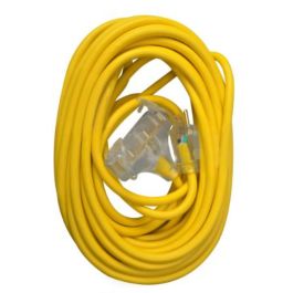 Coleman Cable 12/3 SJTW50' Yellow Tritap Outdoor Extension Cord with Power Light Indicator
