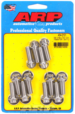 ARP 434-2101 Stainless Intake Manifold Bolt Kit Small Block Chevy 12 Point Head