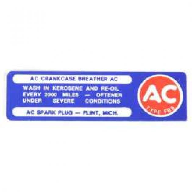 El Camino Engine Compartment Decal, Oil Breather, 1964-1967