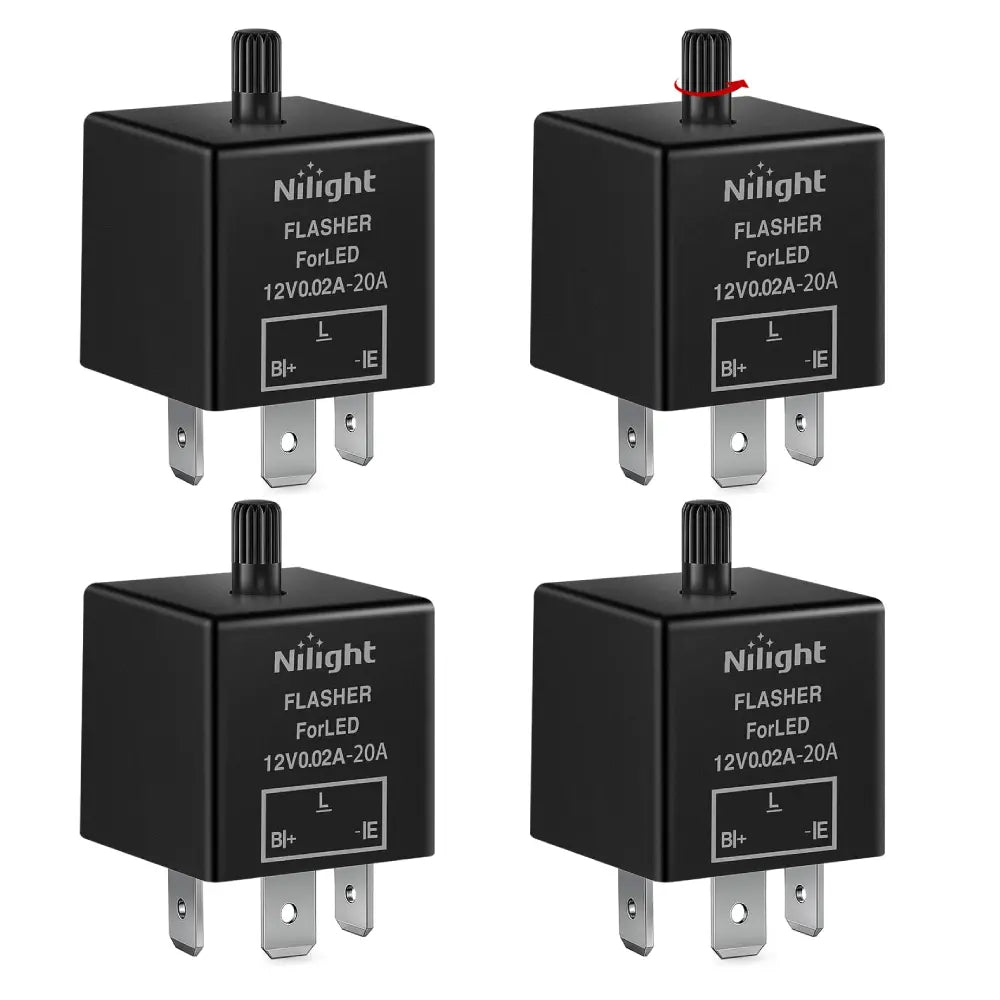 4 Pcs Flasher Relay Adjustable 3 Pin CF13 JL-02 Electronic Blinker Relay 12V 150W Fixes Car Turn Signal and Hazard Warn Hyper Blink Flash or No Flash for LED and Halogen Bulbs