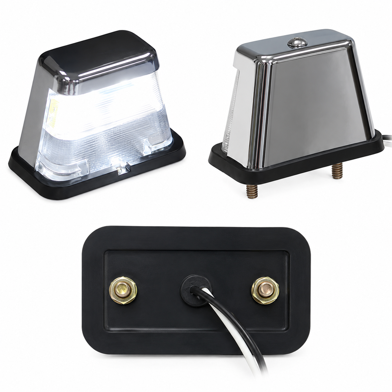571.LD161L2-3 - License Light Chrome