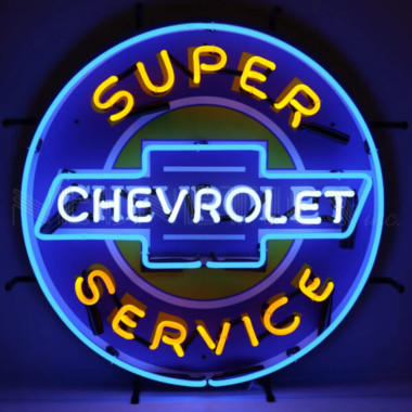 Neonetics 5CHEVYB Super Chevrolet Service Neon Sign With Backing