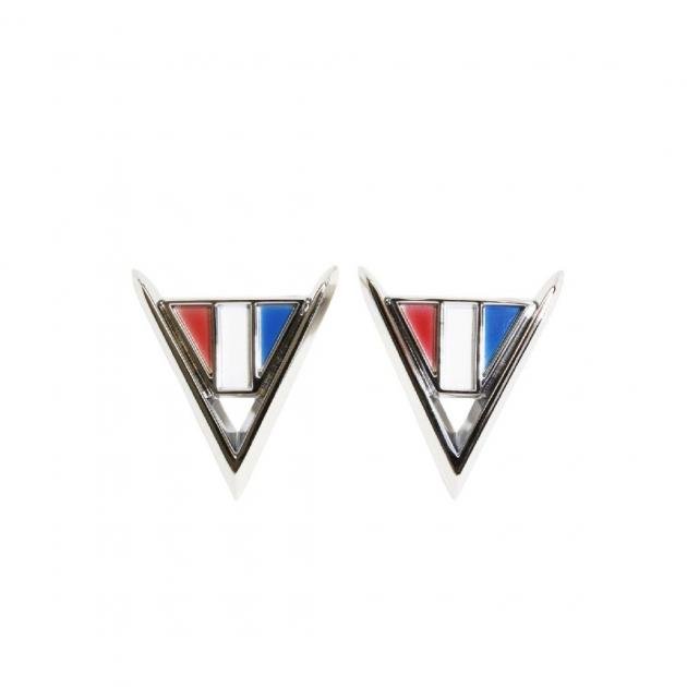 Trim Parts 64 Full-Size Chevrolet, El Camino, and Chevelle Front Fender "V" Emblem, Pair 4006