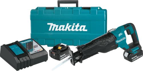 18V LXT™ Lithium-Ion Brushless Cordless Recipro Saw Kit (5.0Ah), Makita-built 2-speed brushless motor, XRJ05T