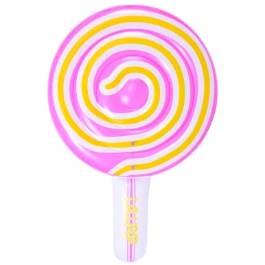 6′ Inflatable Pink and Yellow Swirl Lollipop Swimming Pool Float
