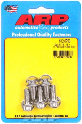 ARP 612-0750 Stainless Steel Bolts 12 Point Head - 5/16"-18 - 0.750" UHL 5 Pack