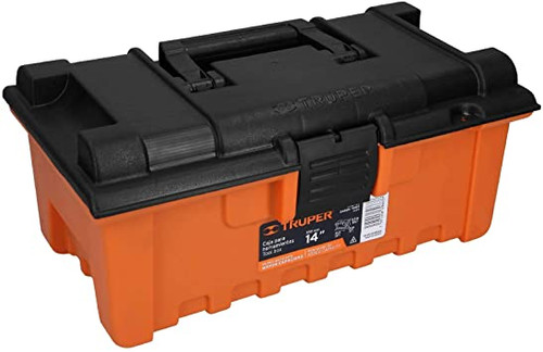 Truper Tool Boxes w/Plastic Latches, Extra-Wide Plastic Toolboxes 14" #19854