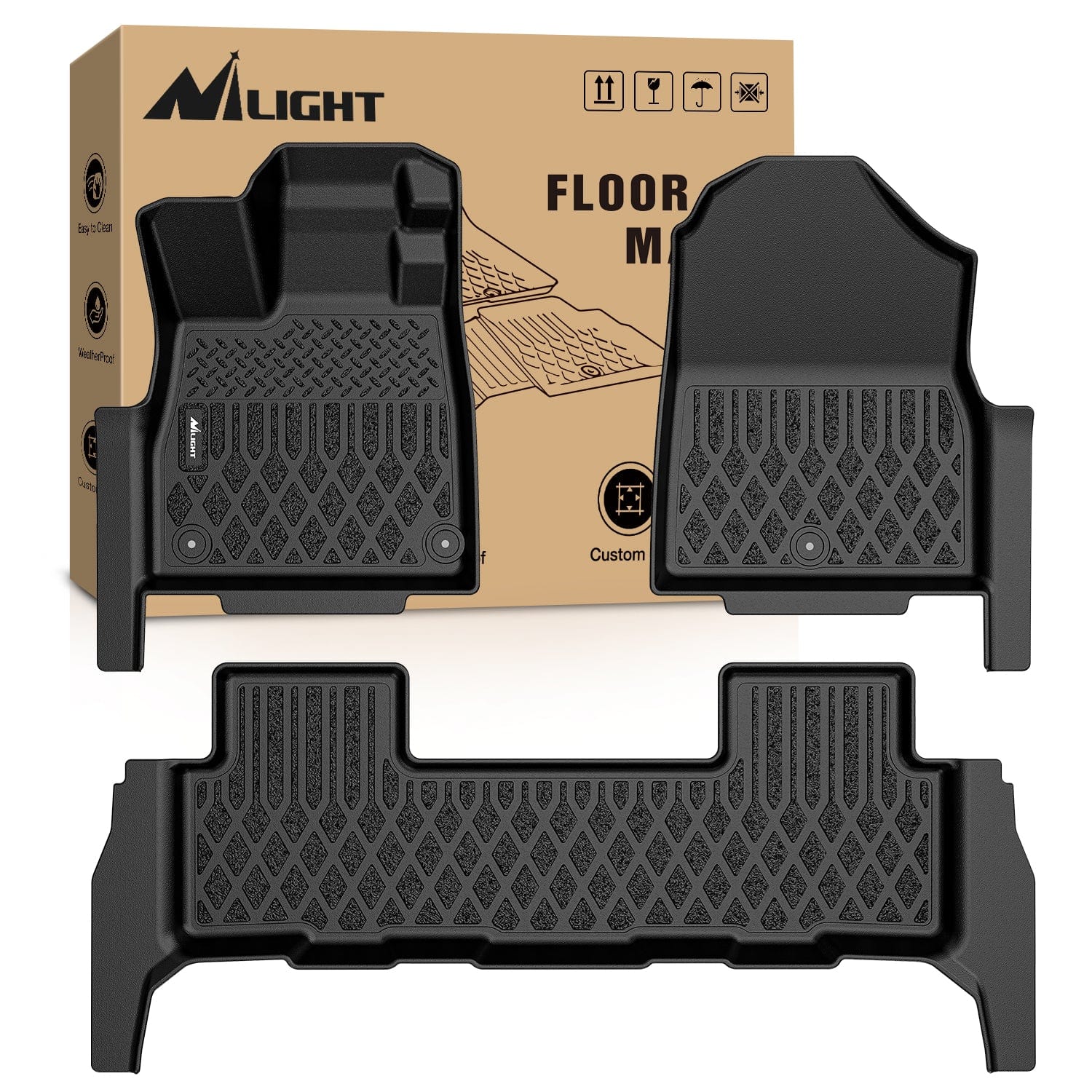 TPE Floor Mats for 2026 Honda Passport RTL TrailSport All Weather Custom Fit Heavy Duty Floor Liners