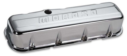Moroso 68113 Chrome Plated Tall Valve Covers - Big Block Chevy - Pair Baffled