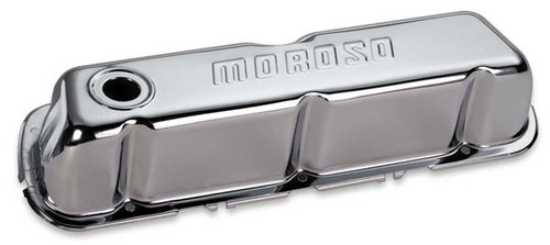 Moroso 68201 Chrome Stamped Steel Valve Covers - Ford 221-351W Small BlockPair
