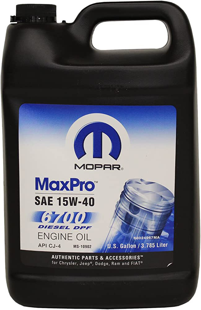 Mopar 68218941AC 15W40 Diesel Engine Oil for Jeep and Mopar Vehicles with Diesel Engines