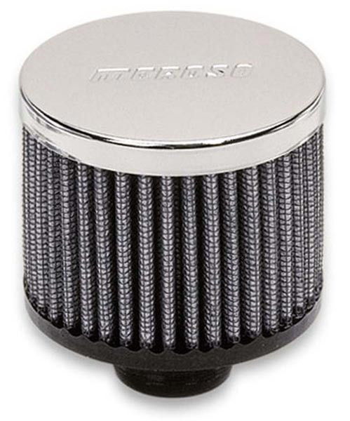 Moroso 68817 Valve Cover Breather - Push-In For 1.22" Hole - Chrome Open Element