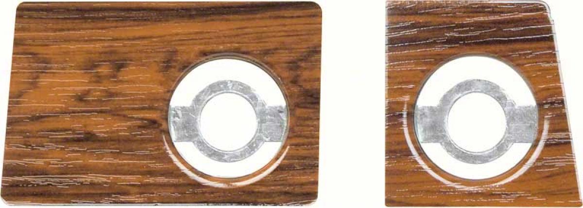 1969 Camaro, Cherrywood Radio Dash Plates, Volume and Tuning, Pair
