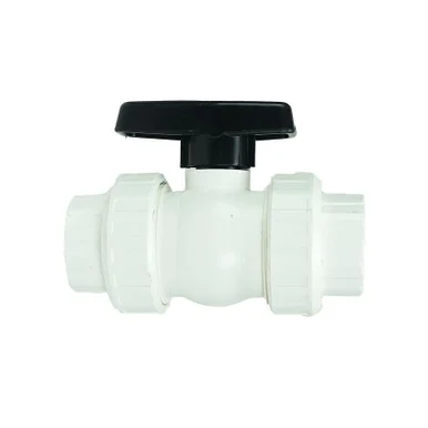 7″ White and Black HydroTools Swimming Pool ABS Female Socket Ball Valve