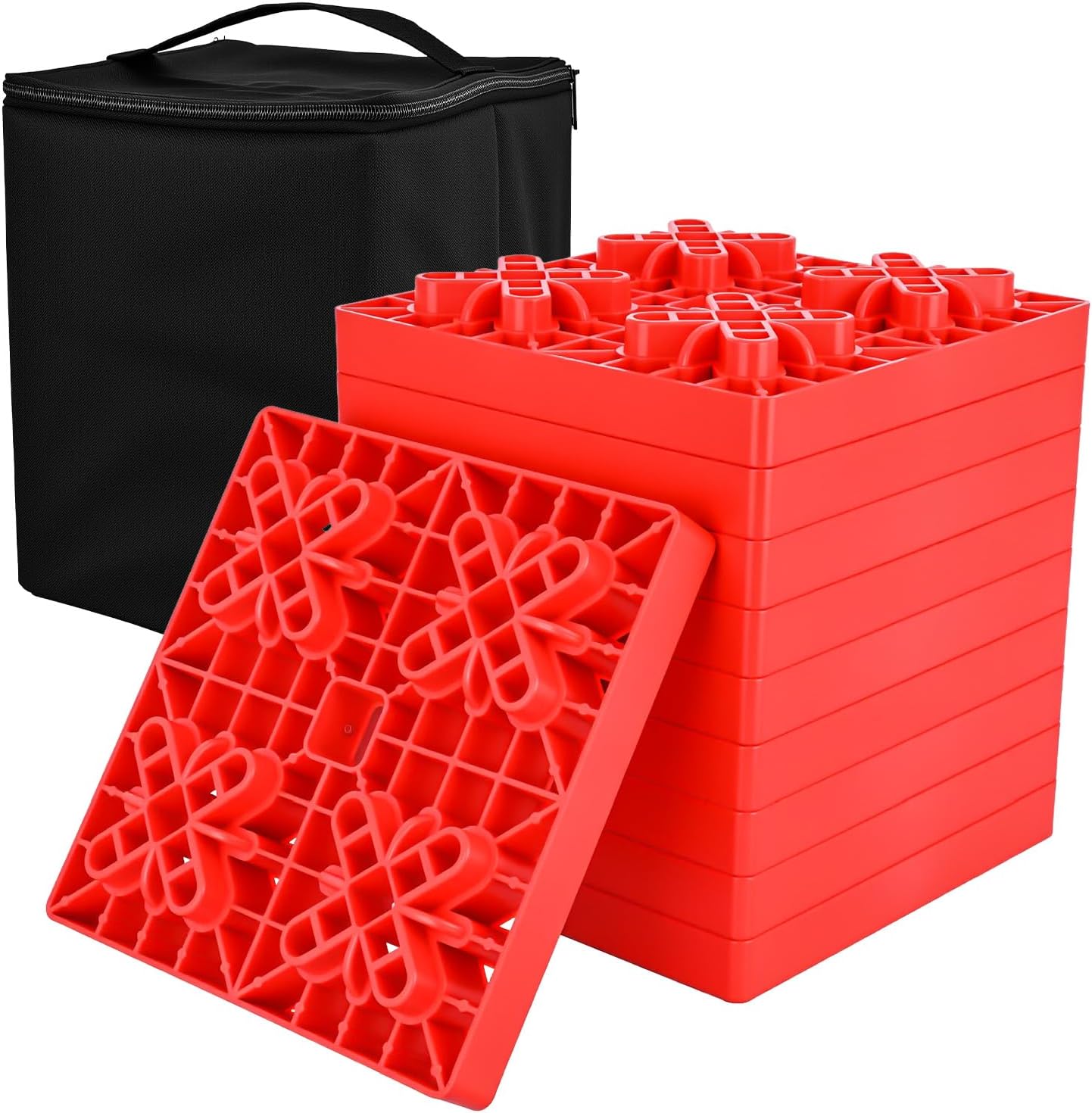 RV Leveling Blocks 10 Pack Interlocking Design Stabilizer Block Customizable Height with Carrying Bag for Rv Camper Travel Trailer