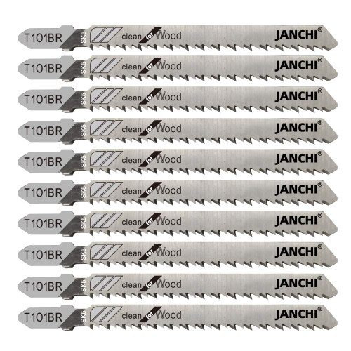 Truper T-Shank Straight Cut Jig Saw Blades for Wood Cutting , 10 Tpi Jigsaw Blade T Shank For Triplay (5 pc) 2 Pack #18125