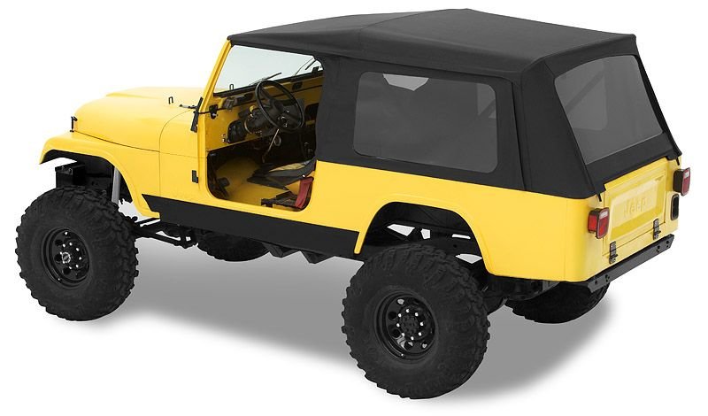 Bestop Supertop Soft Top with Tinted Windows in Black Denim for 81-85 Jeep CJ-8 Scrambler