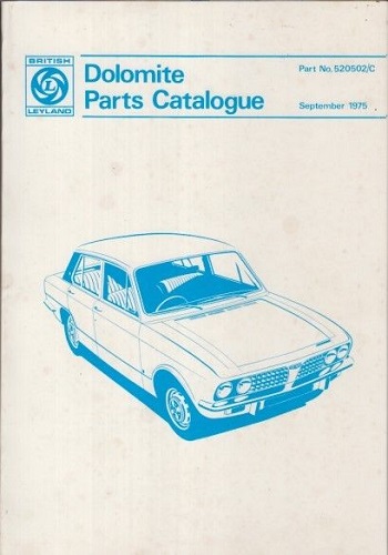 Triumph Dolomite Parts Catalogue