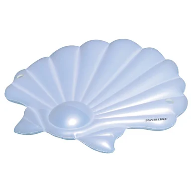 82″ White Seashell Island Swimming Pool Raft Lounger for Beach Vibes