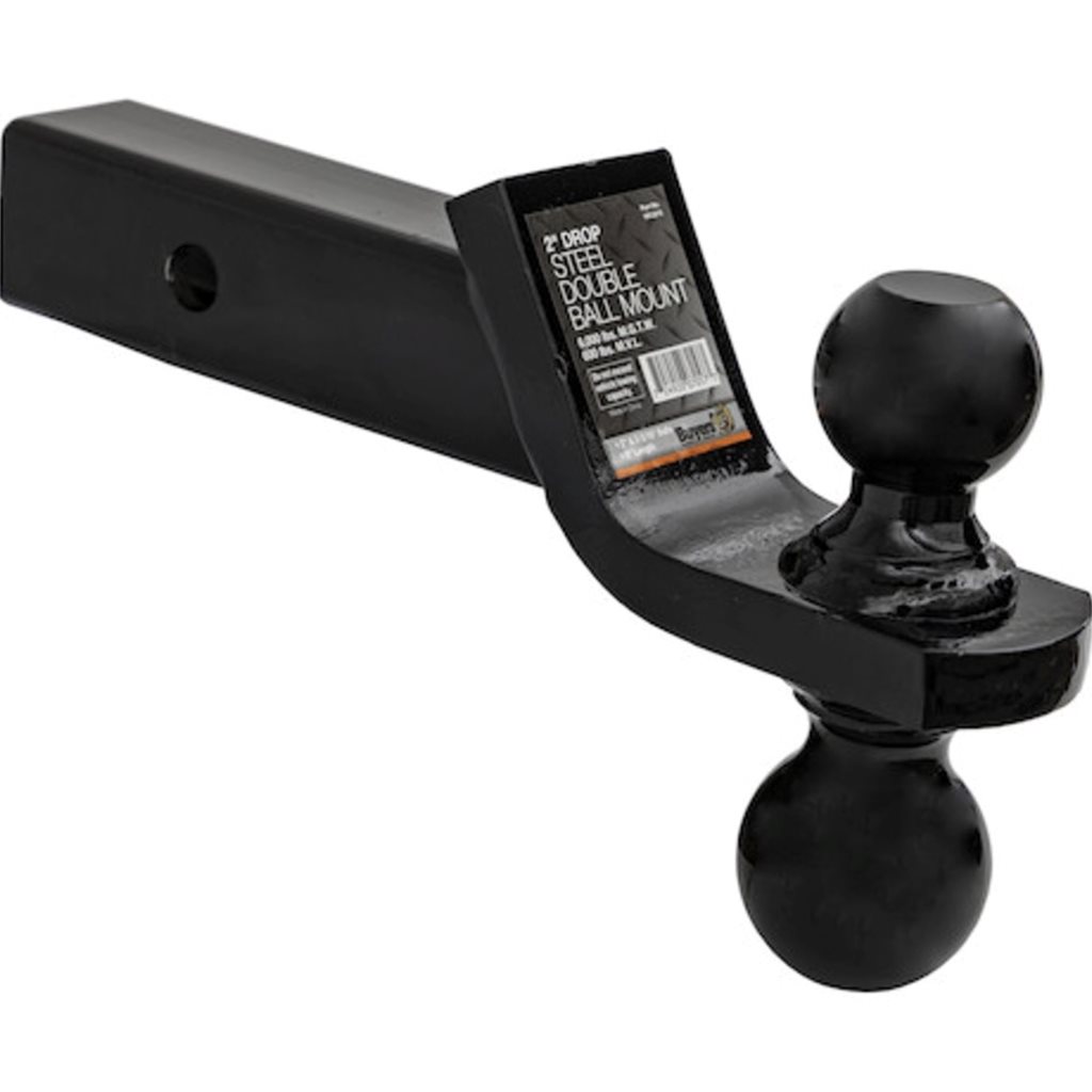 Buyers Products Towing Ball Mount With Dual Black Balls - 2 Inch And 2-5/16 Inch Balls - 1803215