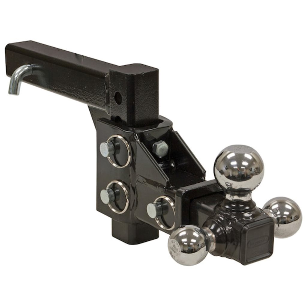 Buyers Products Adjustable Tri-Ball Hitch Solid Shank With Chrome Balls - 1802225