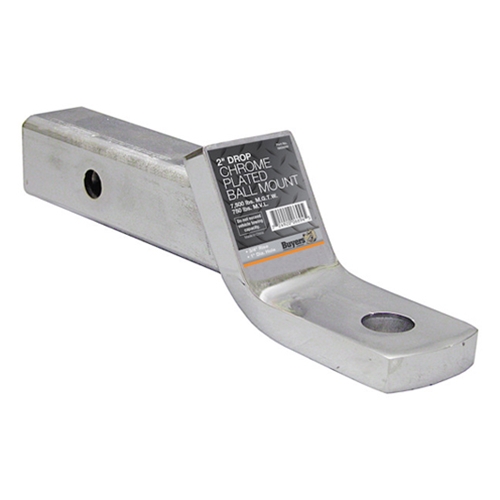 Buyers Products 2 Inch Ball Mount With 2 Inch Drop x 8 Inch Long Tube Chrome - 1803006