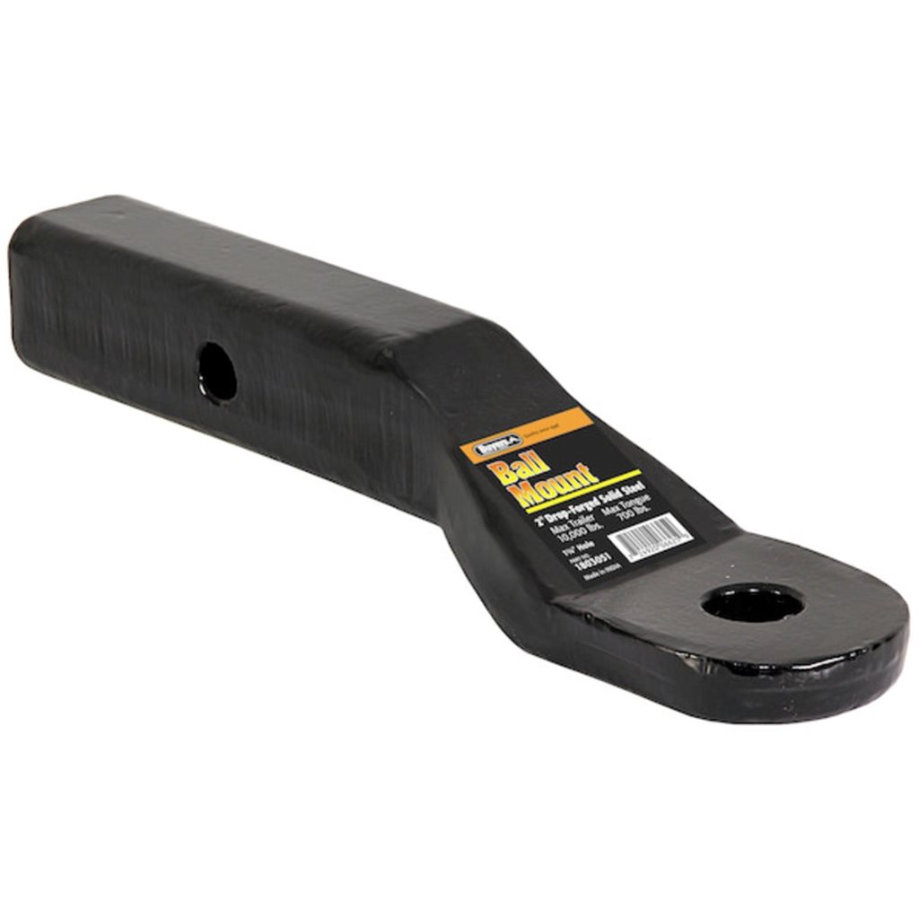 Buyers Products 2 Inch Heavy-Duty Ball Mount 2 Inch Drop x 7-5/8 Long Tube Black For 1-1/4 Hole - 1803051