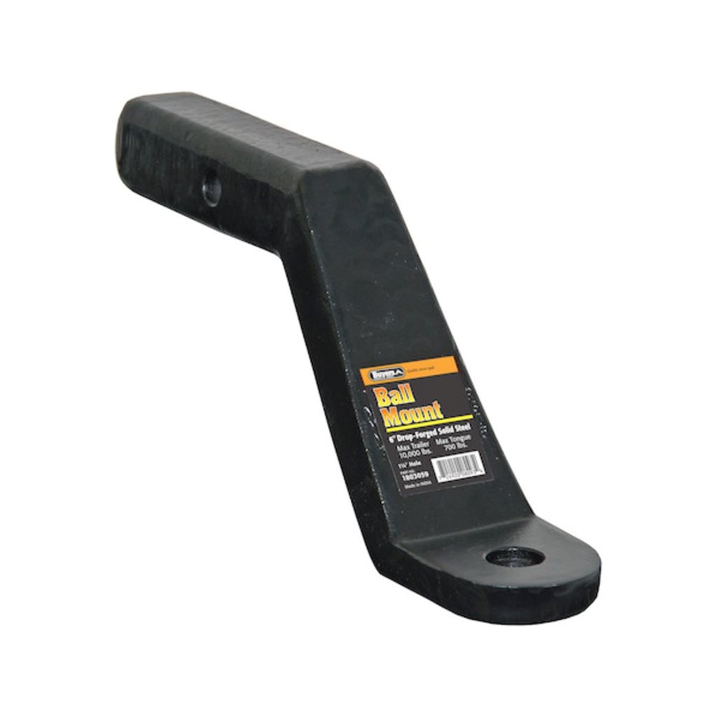 Buyers Products 2 Inch Heavy-Duty Ball Mount 6 Inch Drop x 9-3/8 Long Tube Black For 1-1/4 Hole - 1803059