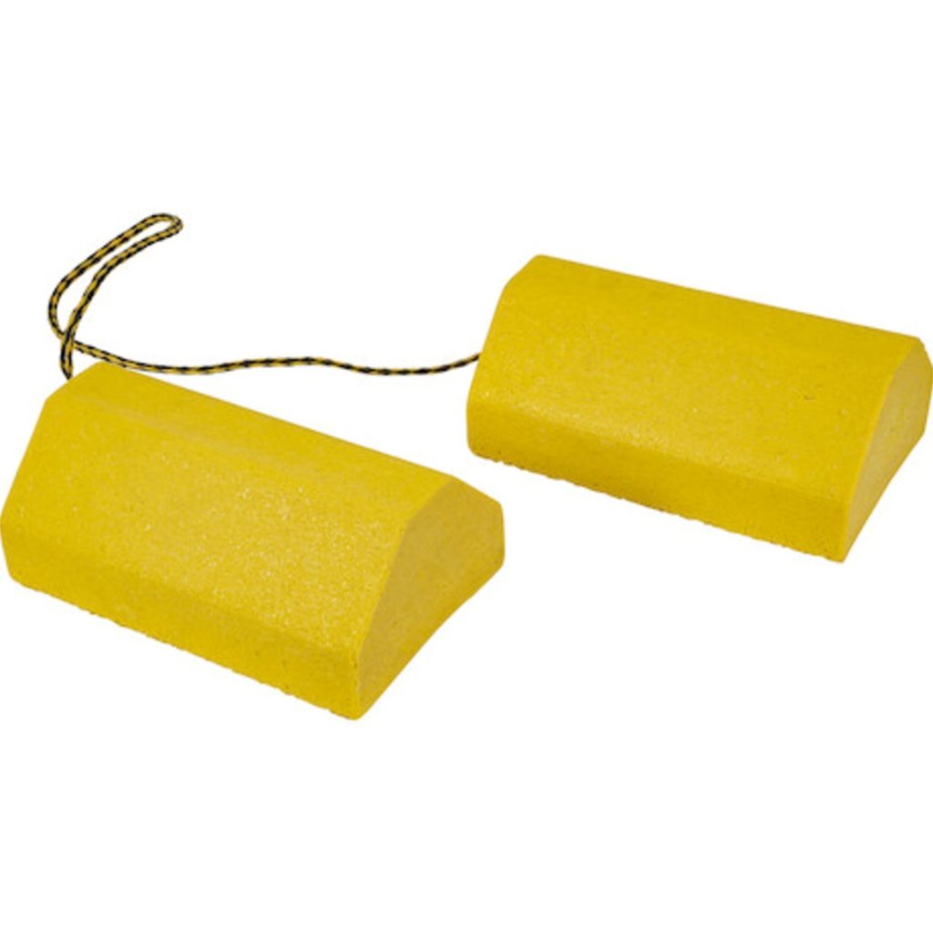Buyers Products Composite Wheel Chock Set 9.5x6x4 Inch with 32.75 Inch Rope - WC9642Y