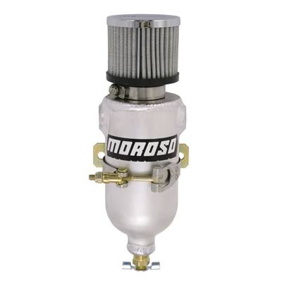 Moroso 85473 Vacuum Pump/Dry Sump Breather Tank - Aluminum Dual 3/8" NPT Inlets