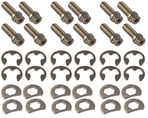 Stage 8 8911A Locking Header Bolts - Small Block Chevy Set of 12 - 1" Long