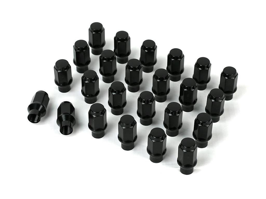 ICON Alloys 89141524B-ET ICON ALLOYS LUG NUT KIT BLACK - 14 X 1.5 / 24 COUNT 6 POINT CUSTOM SHANK