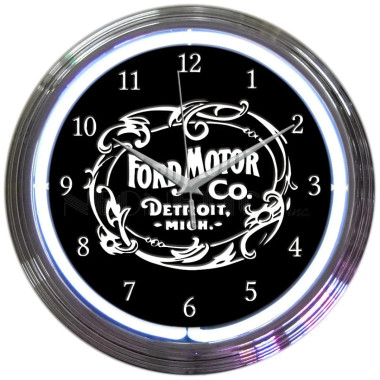 Neonetics 8FRDMC Ford Motor Company 1903 Heritage Emblem Neon Clock
