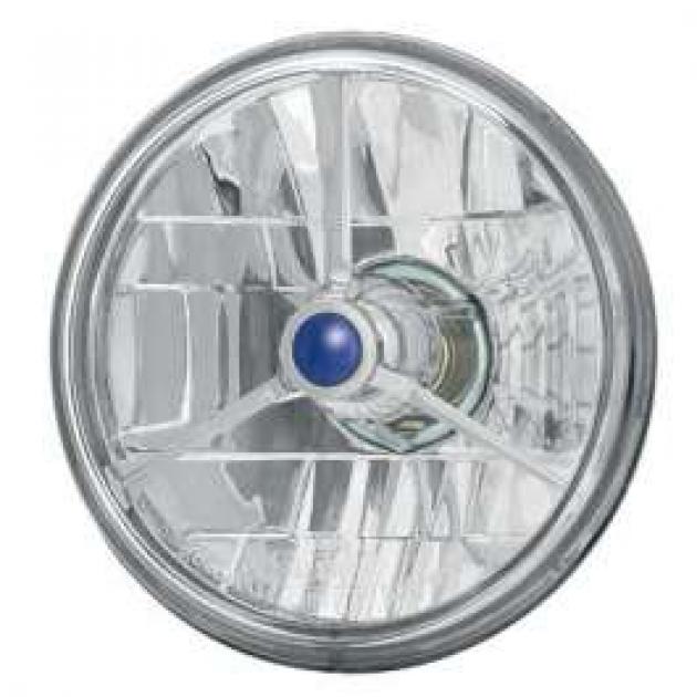 El Camino Retro Headlight Bulbs 5 3/4 Diamond Cut With Blu e Dot With Tri-bar, 1959-1970