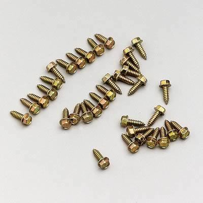Moroso 90100 Gold Iridited Rim Screws - Set of 35 - .250" Diameter - .750" Long