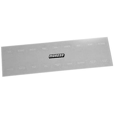 Moroso 97542 Replacement Labels - Race Car Switch Panel - White Lettering