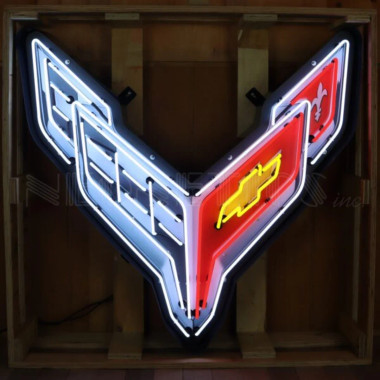 Neonetics 9C8COR Corvette C8 Neon Sign In Shaped Steel Can