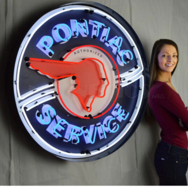 Neonetics 9PONBK Pontiac Service Neon Sign In 36" Steel Can